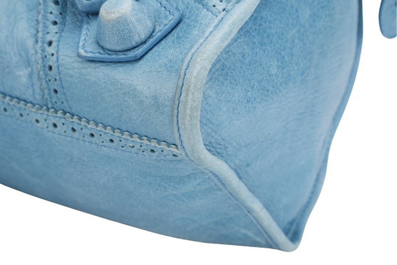 BALENCIAGA GIANT CITY BAG BLUE COLOR LEATHER WITH STRAPS AND DUST COVER
