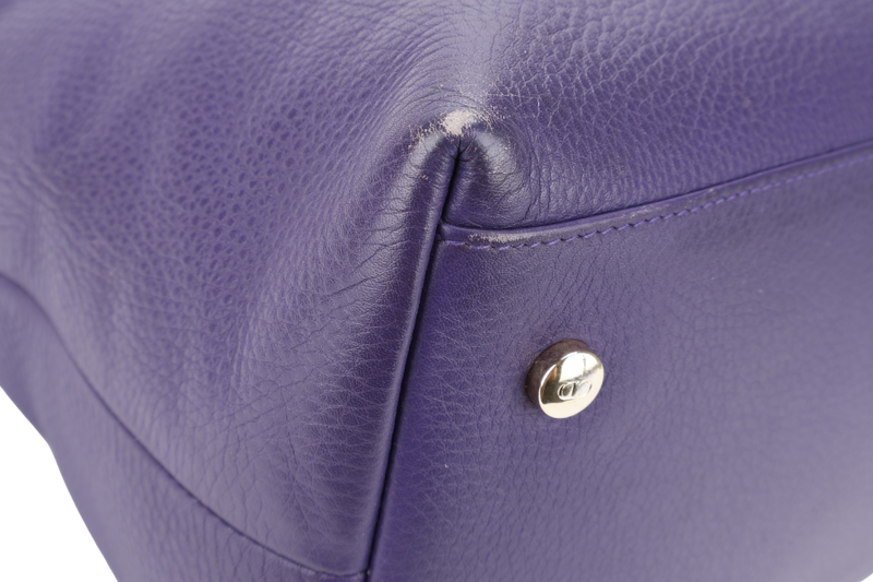 CHRISTIAN DIOR GRANVILLE PURPLE CALF LEATHER GOLD HARDWARE 17-BO-0173 WITH DUST COVER AND STRAPS