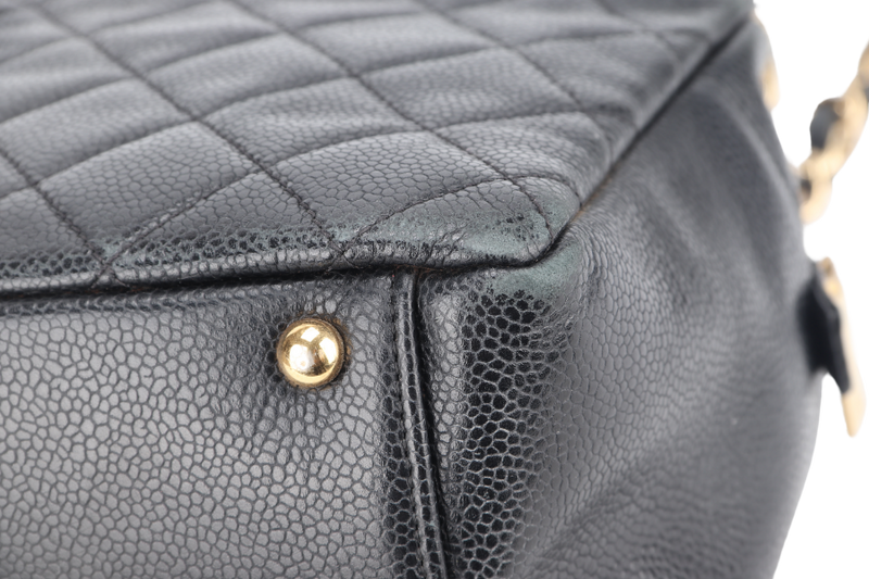 CHANEL PST BLACK CAVIAR LEATHER GOLD HARDWARE (1319xxxx) WITH CARD NO DUST COVER