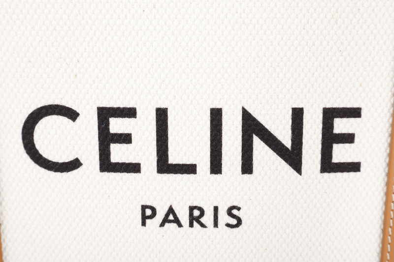 CELINE CABAS VERTICAL TOTE NATURAL TAN COLOR GOLD HARDWARE WITH STRAPS AND DUST COVER
