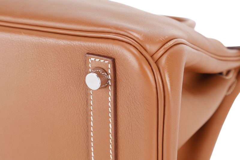 HERMES BIRKIN 30 GOLD SWIFT LEATHER STAMP N SQUARE (YEAR 2010) SILVER HARDWARE WITH LOCK&KEYS, DUST COVER AND ORGANISER