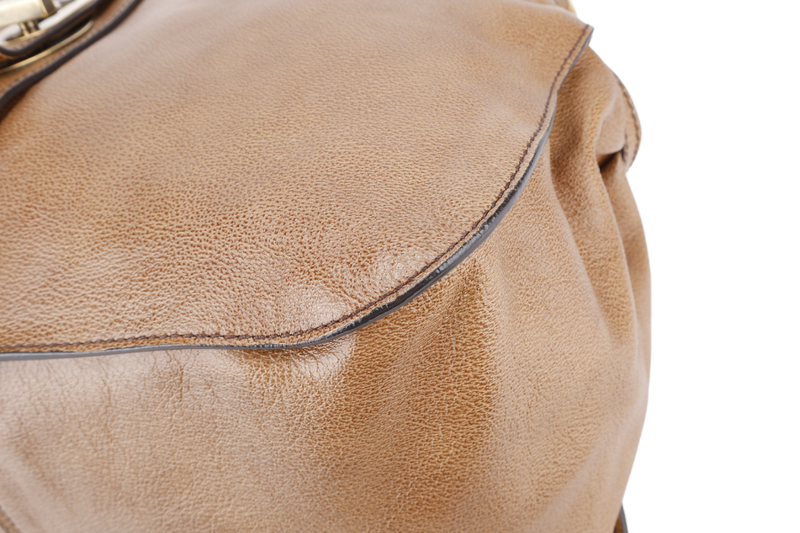 BURBERRY TOTE BAG BRONZER LEATHER GOLD HARDWARE WITH DUST COVER
