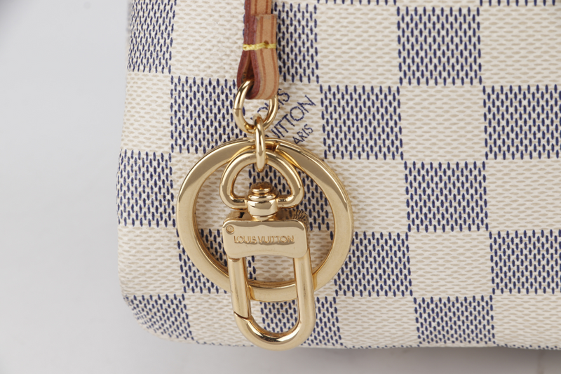 LOUIS VUITTON ARTSY MM (N41174) DAMIER AZUR GOLD HARDWARE NO DUST COVER