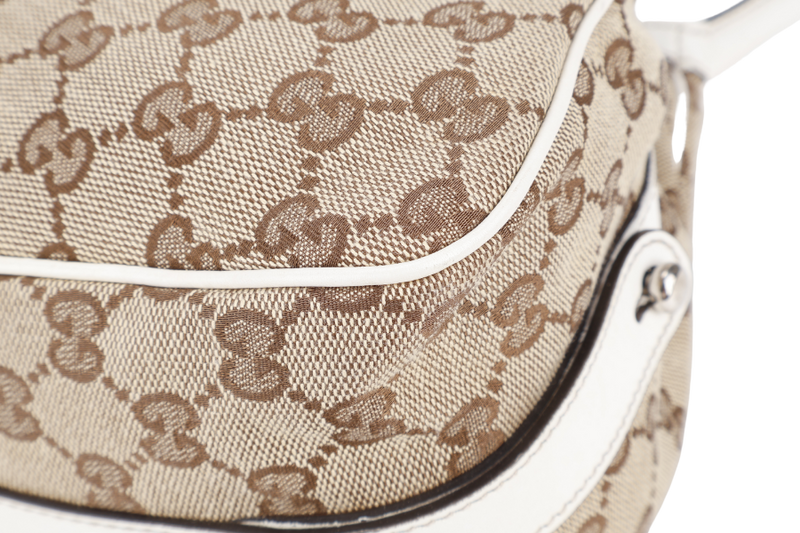 GUCCI ABBEY GG BROWN CANVAS SHOULDER TOTE WITH DUST COVER