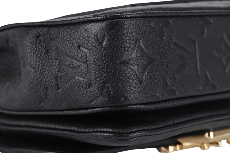 LOUIS VUITTON MARCEAU (M46200) BLACK EMPREINTE LEATHER GOLD HARDWARE WITH STRAP AND DUST COVER