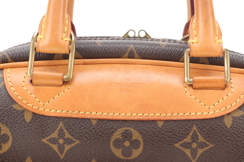 LOUIS VUITTON TROUVILLE HANDBAG MONOGRAM CANVAS GOLD HARDWARE WITH KEYS&LOCK AND DUST COVER