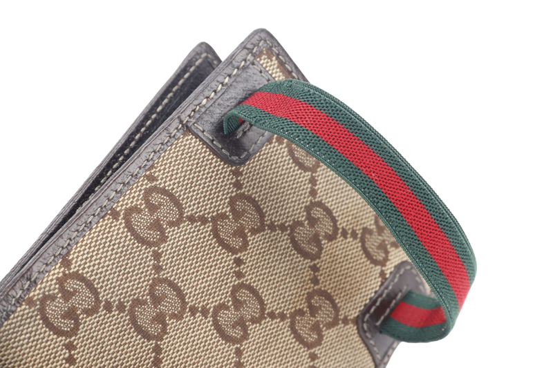 GUCCI GG 152621 BI FOLD WALLET BROWN CANVAS WITH BOX
