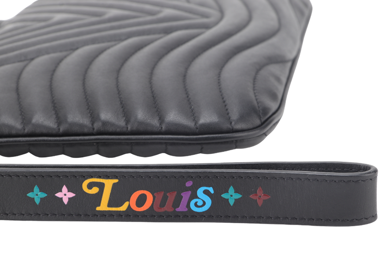LOUIS VUITTON M63943 NEW WAVE POCHETTE BLACK CALF LEATHER WITH DUST COVER