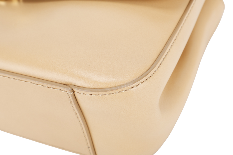 CHLOE C DOUBLE CARRY BAG BEIGE LEATHER GOLD HARDWARE WITH STRAPS AND DUST COVER