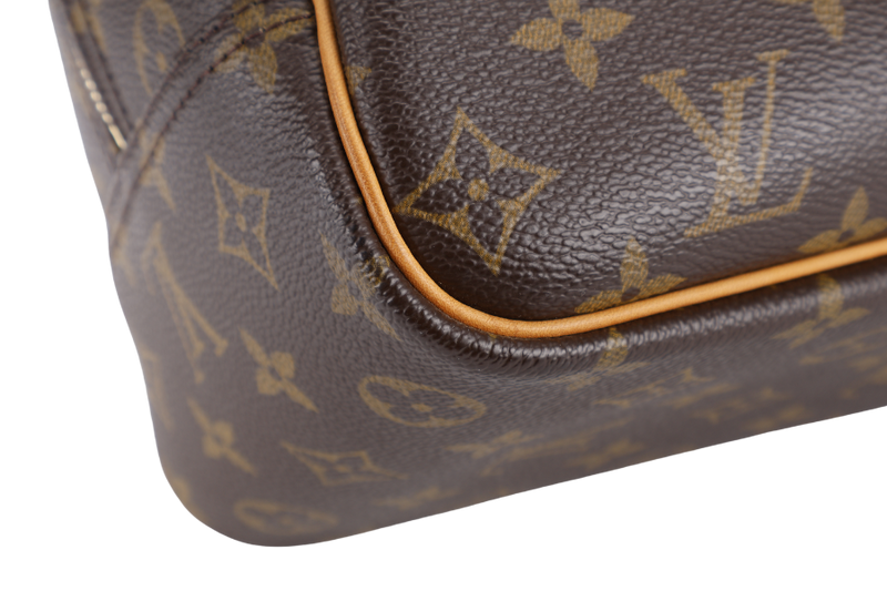 LOUIS VUITTON M47270 DEAUVILLE HAND BAG BROWN MONOGRAM CANVAS GOLD HARDWARE WITH DUST COVER