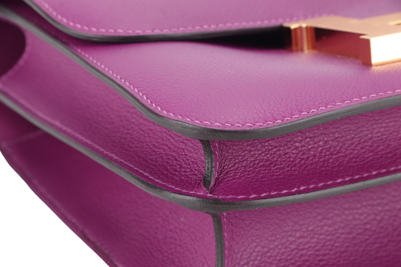 HERMES CONSTANCE 24 ANEMONE EVERCOLOR PERMABRASS HARDWARE STAMP Y (YEAR 2020) WITH DUST COVER AND BOX