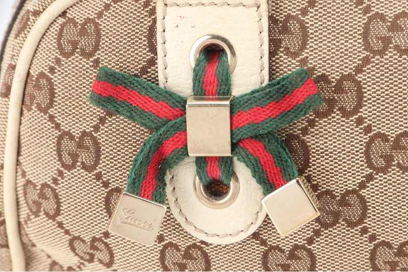 GUCCI GG PRINCY HANDBAG WHITE CANVAS GOLD HARDWARE NO DUST COVER