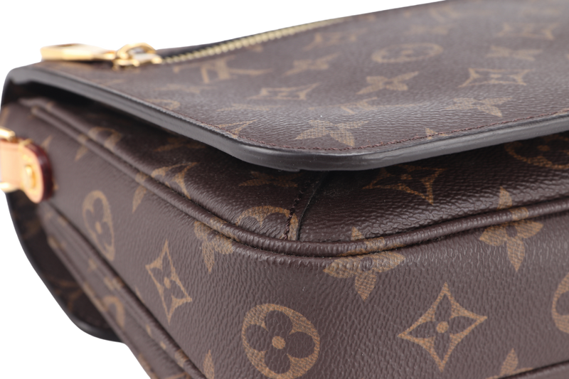 LOUIS VUITTON M44875 POCHETTE METIS MONOGRAM CANVAS GOLD HARDWARE WITH DUST COVER AND STRAPS