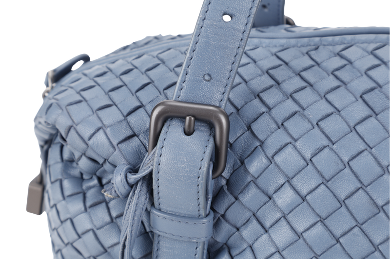 BOTTEGA VENETA LIGHT BLUE INTERCCIATO BOWLER BAG NO DUST COVER WITH LOCK &amp; KEYS