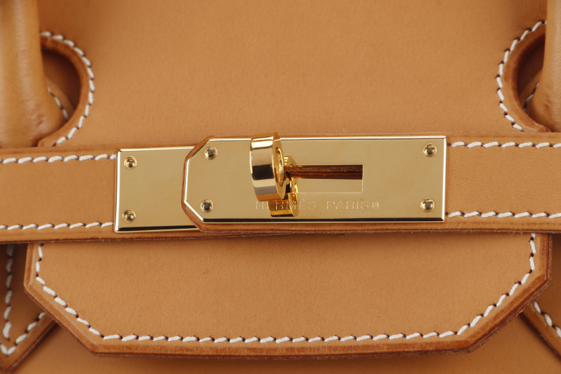 HERMES BIRKIN 35 BARENIA AND DENIM GOLD HARDWARE STAMP I (2005) WITH KEYS&LOCK AND DUST COVER