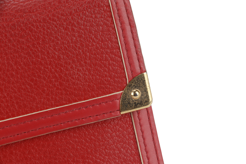 LOUIS VUITTON SARAH WALLET RED CALF LEATHER GOLD HARDWARE