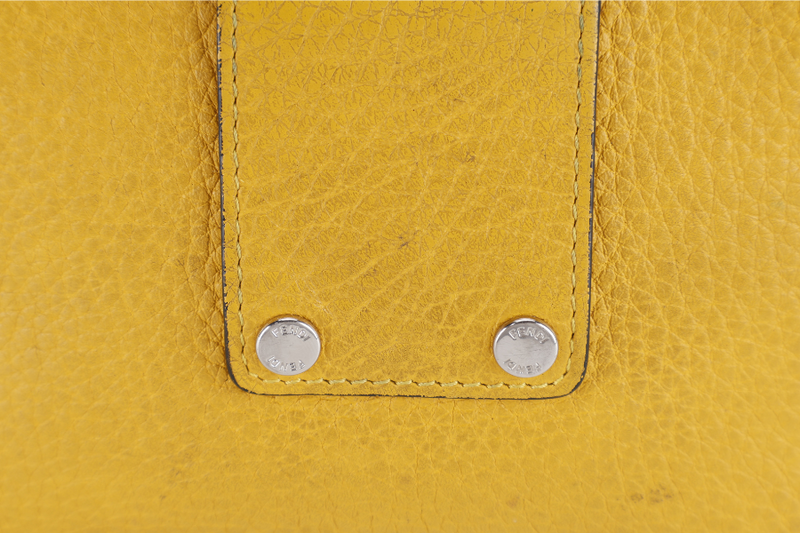 FENDI SELLERIA BAGGUETTE SMALL MUSTARD YELLOW CALF LEATHER SILVER HARDWARE NO DUST COVER