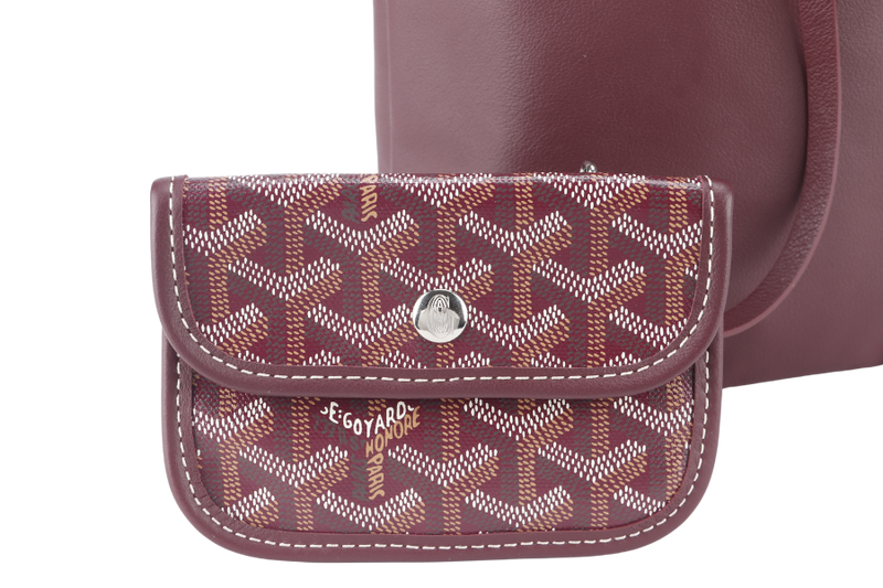 GOYARD ANJOU MINI BAG BURGUNDY COLOR WITH BIG ORANGE HEART SHAPE WITH DUST COVER