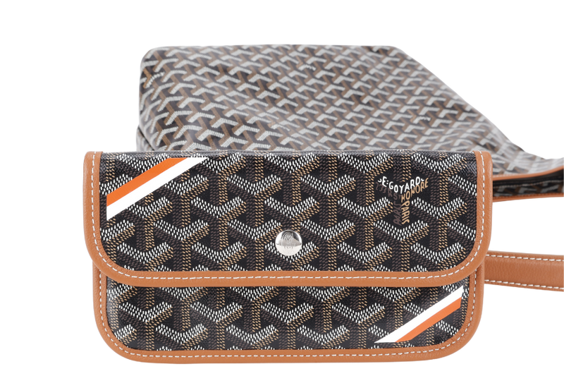 GOYARD BOHEME HOBO BLACK & TAN GOYARDINE WITH POUCH AND DUST COVER