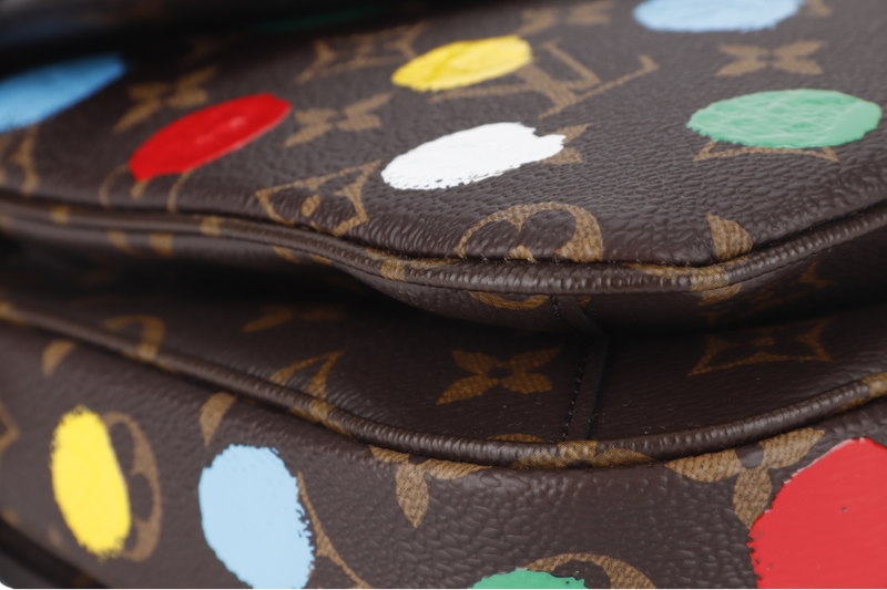 LOUIS VUITTON YAYOI KUSAMA POCHETTE METIS (M46384) MONOGRAM CANVAS WITH STRAP AND DUST COVER