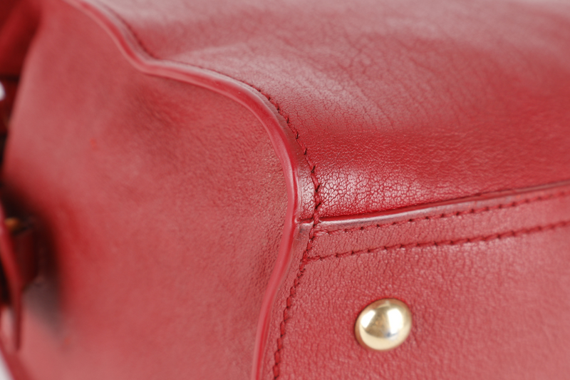 YVES SAINT LAURENT (YSL) CABAS CHYC BURGUNDY CALF LEATHER GOLD HARDWARE WITH LONG STRAPS NO DUST COVER