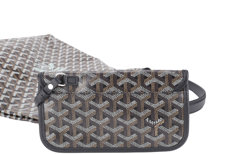 GOYARD BOHEME HOBO BLACK GOYARDINE L.E PURPLE DRAGONFLY WITH POUCH AND DUST COVER