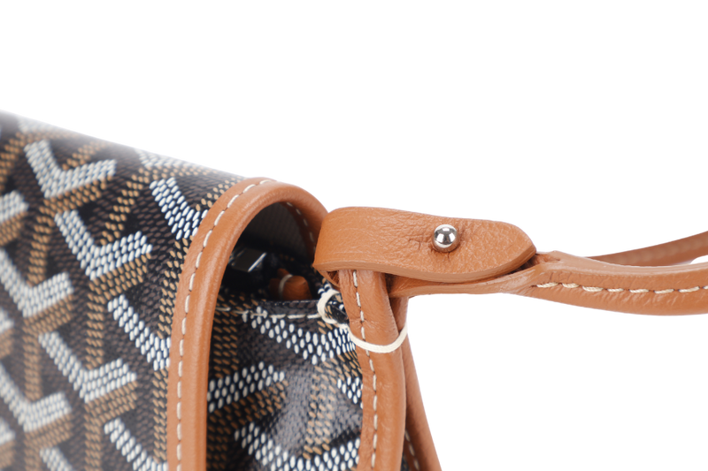 GOYARD PLUMET POCKET WALLET BLACK AND TAN COLOR WITH DUST COVER