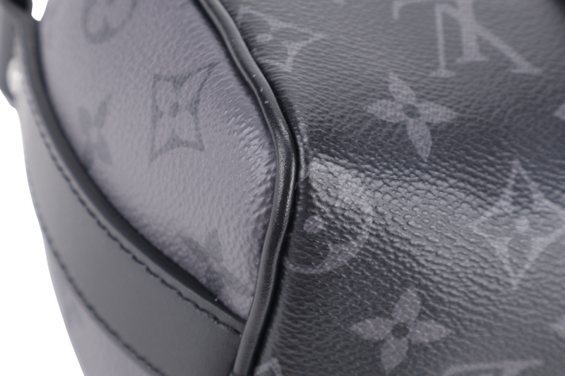 LOUIS VUITTON M46271 SPEEDY BANDOULIERE 25 MONOGRAM ECLIPSE CANVAS SILVER HARDWARE WITH STRAPS, DUST COVER AND BOX