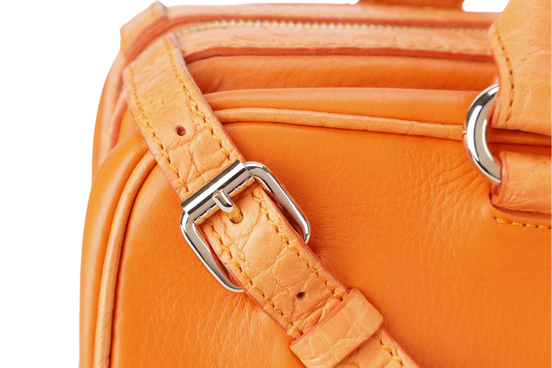 CELINE ORANGE SATCHEL BELT TRIM BAG WITH DUST COVER AND CARD