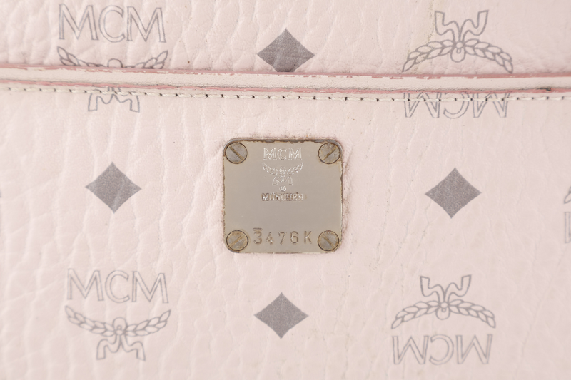 MCM PINK VISETOS LEATHER TOTE BAG GOLD HARDWARE WITH CARD