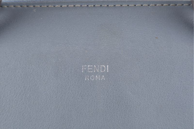 FENDI BY THE WAY SHOULDER BAG MEDIUM BLUE LEATHER SILVER HARDWARE WITH LONG STRAPS NO DUST COVER