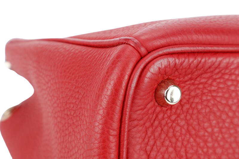 CHRISTIAN DIOR DIORSSIMO RED LEATHER LGHW WITH POUCH, CARD REF _ M090ZOTRL (2014) WITH DUST COVER