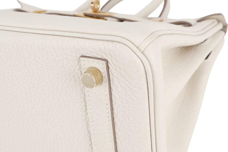 HERMES BIRKIN 25 CRAIE TOGO GOLD HARDWRAE STAMP W (YEAR 2024) WITH TWILLY, KEYS&LOCK AND BOX