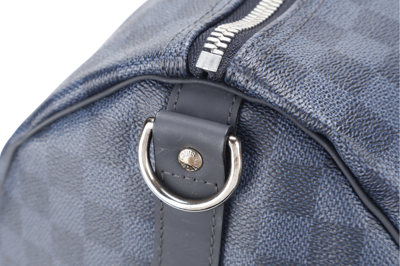 LOUIS VUITTON KEEPALL BANDOULIERE JUNGLE 55 DAMIER COBALT GOLD HARDWARE NO STRAP AND NO DUST COVER