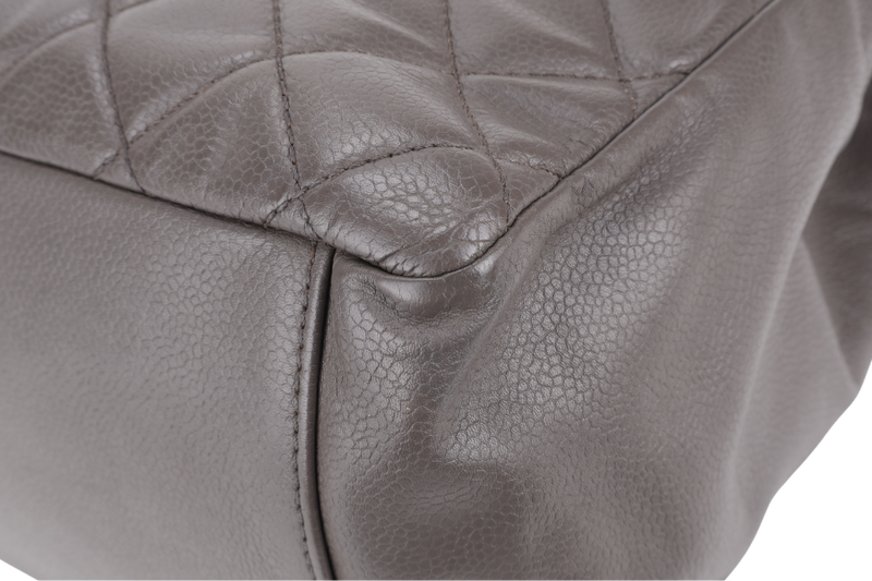 CHANEL GRAND SHOPPING TOTE (1503xxxx) GREY CAVIAR LEATHER SILVER HARDWARE WITH CARD NO DUST COVER