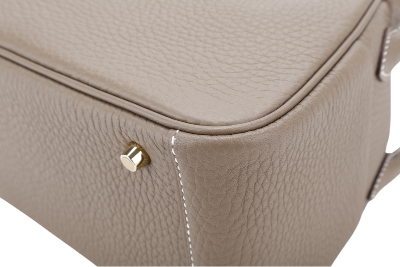 HERMES MINI LINDY ETOUPE COLOR STAMP K (YEAR 2025) CLEMENCE LEATHER WITH DUST COVER