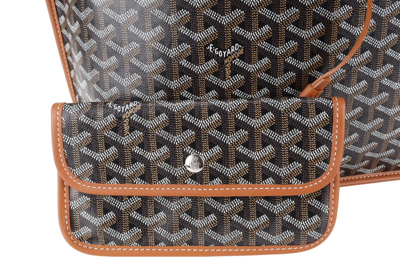GOYARD ANJOU PM BAG BLACK AND TAN COLOR WITH DUST COVER