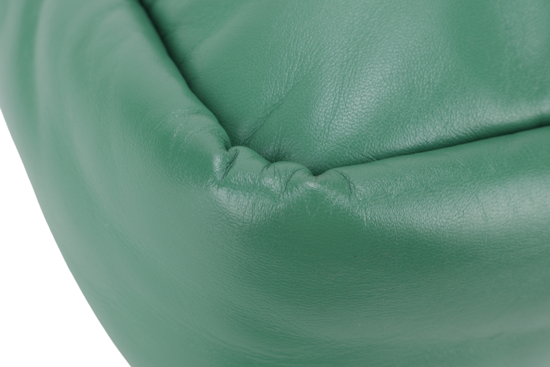 PRADA SOFT PADDED GREEN LEATHER SILVER HARDWARE WITH BOX