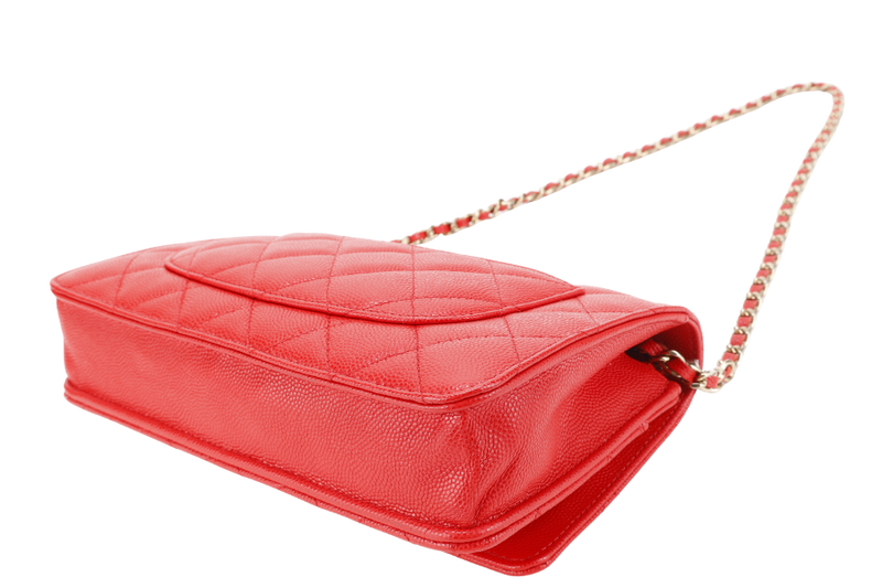 CHANEL CLASSIC WOC RED CAVIAR GOLD HARDWARE (GA17xxxx) WITH DUST COVER, BOX AND PAPER BAG