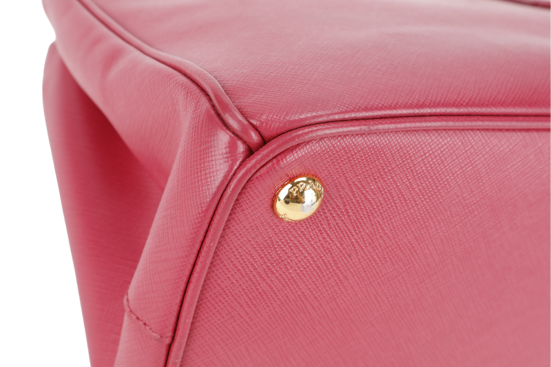 PRADA SAFFIANO LUX TOTE PINK BAG WITH STRAPS GOLD HARDWARE AND DUST COVER NO CARD