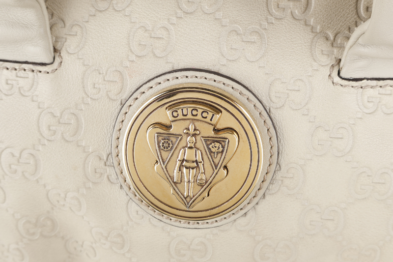 GUCCI GG GUCCISIMA SHOULDER BAG BEIGE LEATHER GOLD HARDWARE NO DUST COVER
