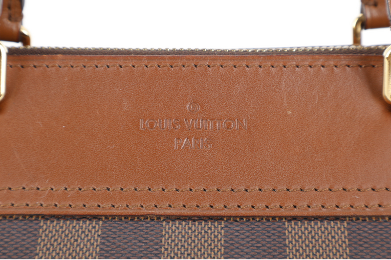 LOUIS VUITTON GREENWICH DAMIER EBENE CANVAS GOLD HARDWARE WITH STRAPS, LOCK&KEYS AND DUST COVER