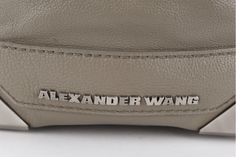 ALEXANDER WANG GREY CALF LEATHER CLUTCH BAG NO DUST COVER