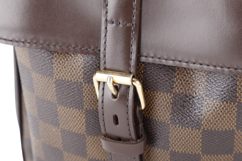 LOUIS VUITTON UZES TOTE BAG DAMIER EBENE CANVAS GOLD HARDWARE NO DUST COVER