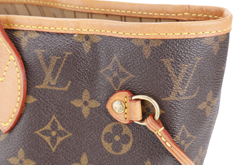 LOUIS VUITTON M46975 NEVERFULL PM MONOGRAM CANVAS GOLD HARDWARE NO DUST COVER