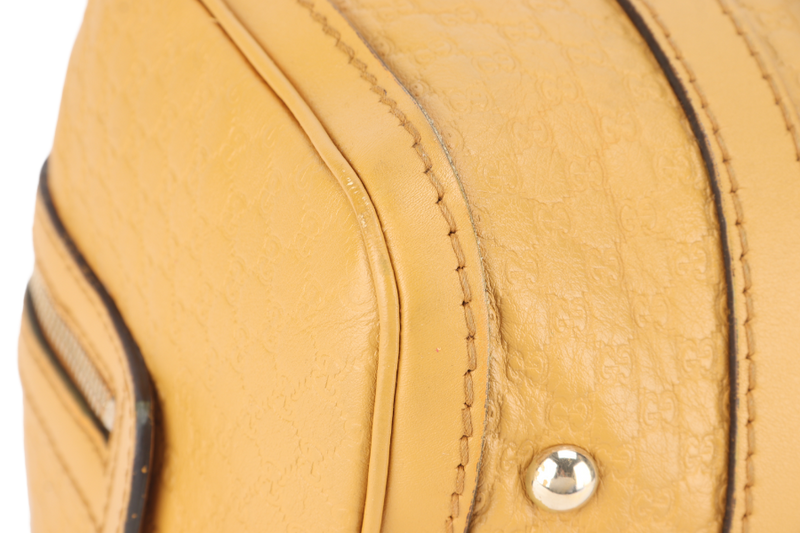 GUCCI MICROGUCCISSIMA JOY BOSTON BAG MUSTARD YELLOW LEATHER GOLD HARDWARE NO DUST COVER