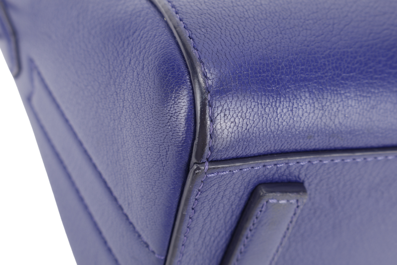 GIVENCHY ANTIGONA SMALL BLUE LEATHER SILVER HARDWARE WITH STRAPS AND DUST COVER
