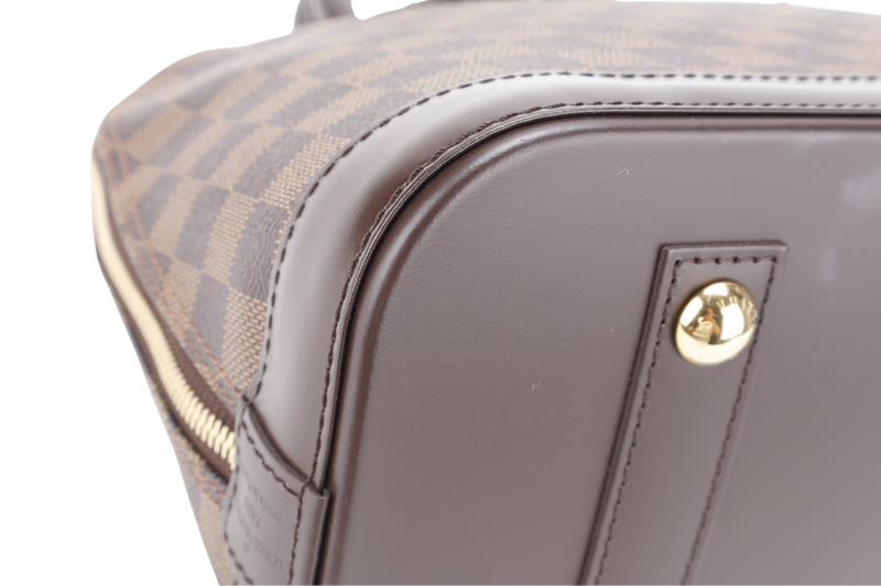 LOUIS VUITTON N53151 ALMA PM DAMIER EBENE CANVAS GOLD HARDWARE WITH LOCK&KEYS, DUST COVER AND BOX