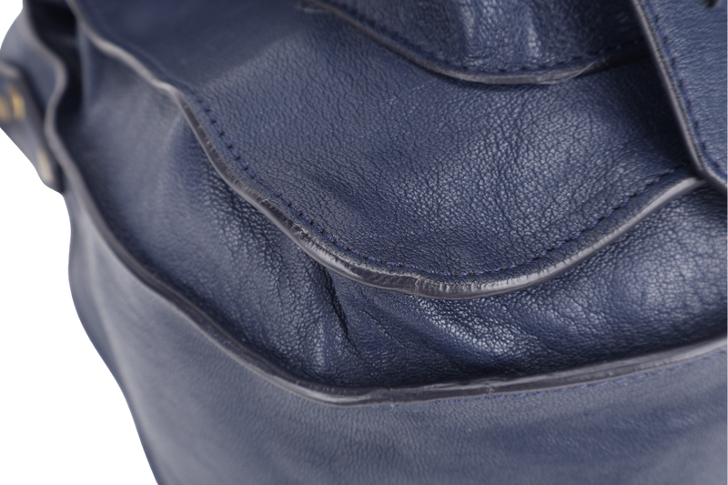 PROENZA SCHOULER PS 1 MEDIUM NAVY BLUE GOLD HARDWARE WITH STRAPS AND DUST COVER