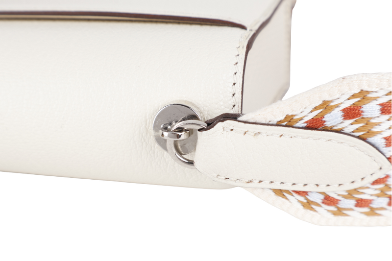 HERMES MINI VERROU NATA CHEVRE MYSORE ALLEGRO SANGLE STAMP Y (YEAR 2020) SILVER HARDWARE, BOX AND FELT COVER